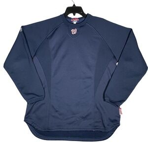 Vtg Majestic Washington Nationals Sweatshirt Mens Large Blue Pullover MLB